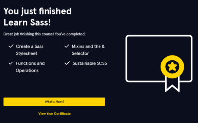 Earned SASS certification today from Codecademy